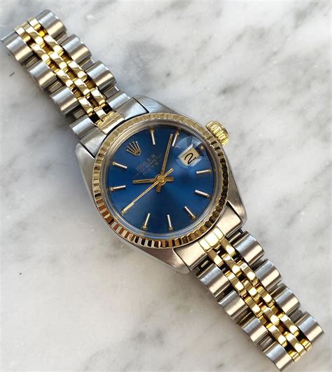 rolex damen silber blau|rolex armbandduhren damen.